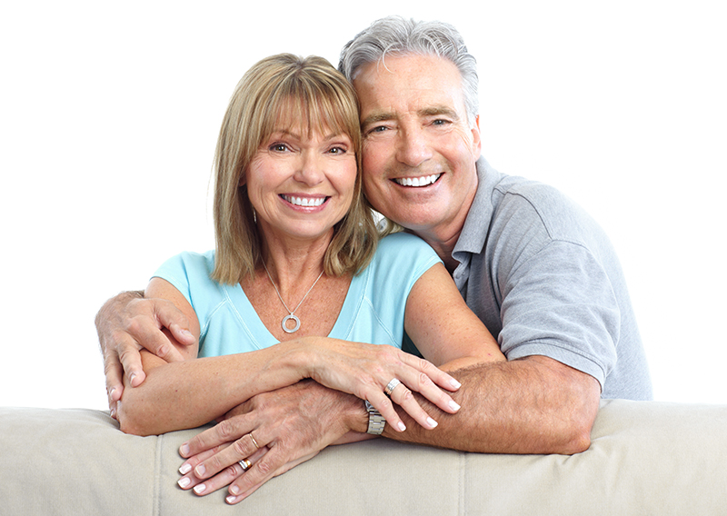 Senior Happy Couple With Dental Implants From Fair City Mall Dental Care